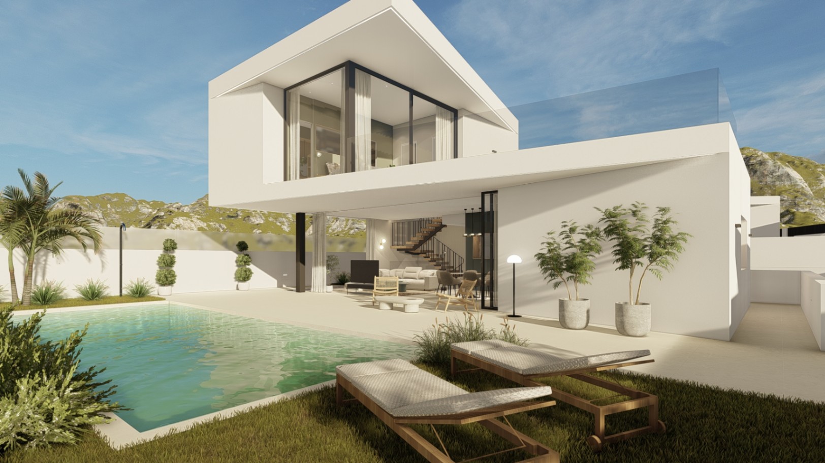 Villa moderna con vistas  a las montañas en Polop