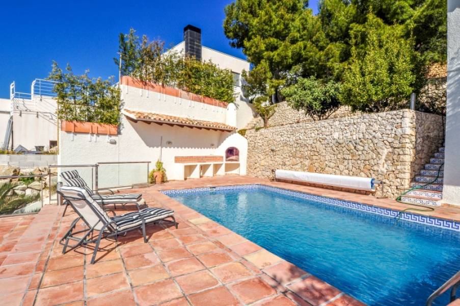 Villa individuelle avec vue panoramique sur la mer et appartement d'invités à Altea la Vella